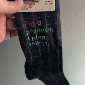 Women's Blue Crew Socks "I'm a planner. I plan things "